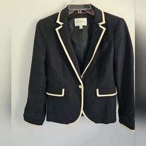 Banana Republic Navy Blue Blazer with Cream Accents
